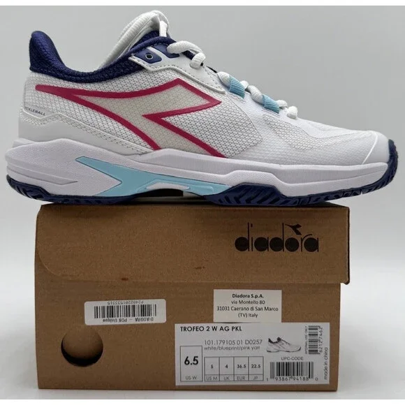 Diadora TROFEO 2 W AG PKL Women's NEW Athletic Sneaker White US Size 6.5 - Picture 11 of 11